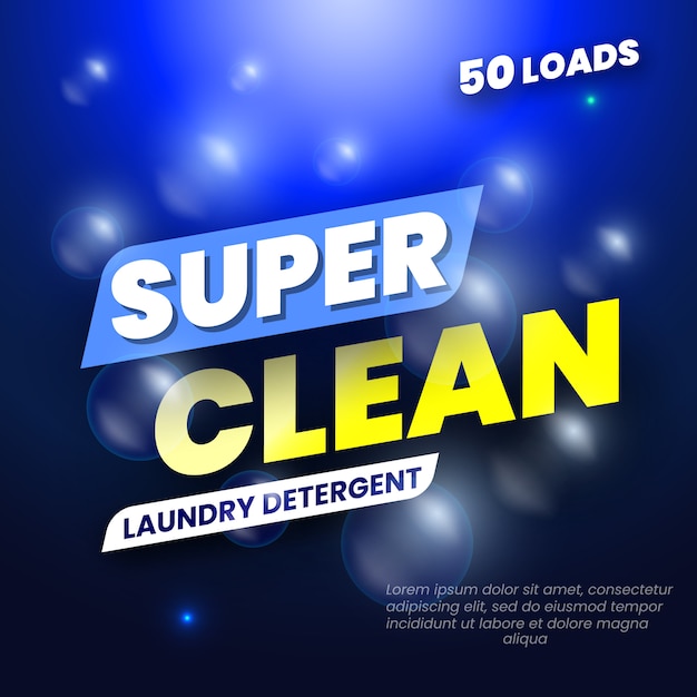 Vector package  for laundry detergent. template label for washing powder.  illustration.