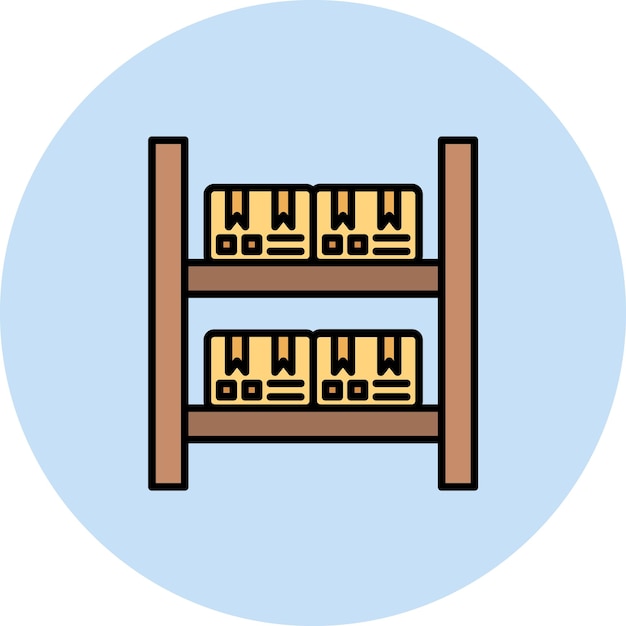 Package Shelves Flat Illustration