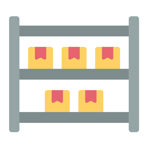 Package Shelves Vector Illustration Style