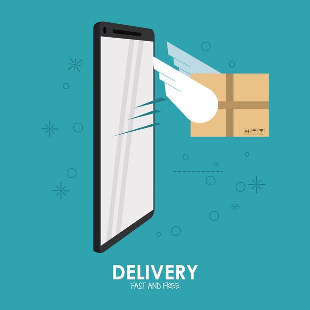 Package and smartphone icon