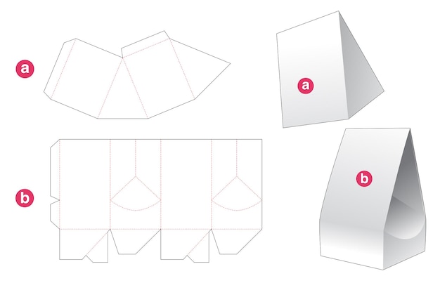 포장 백 및 뚜껑 다이 컷 템플릿