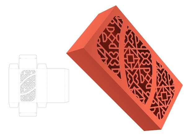 Шаблон высечки упаковочной коробки и 3D-макет
