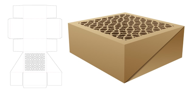 Packaging box die cut template and 3D mockup