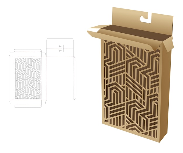 Packaging box die cut template and 3D mockup