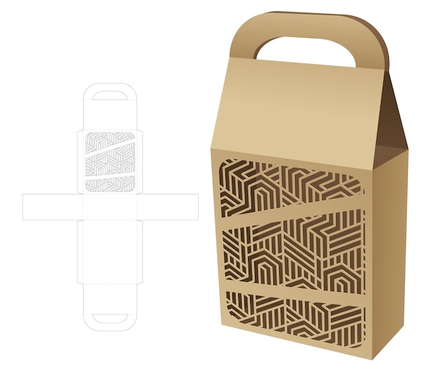 packaging box die cut template and 3D mockup