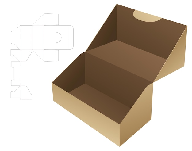 Packaging box die cut template and 3d mockup