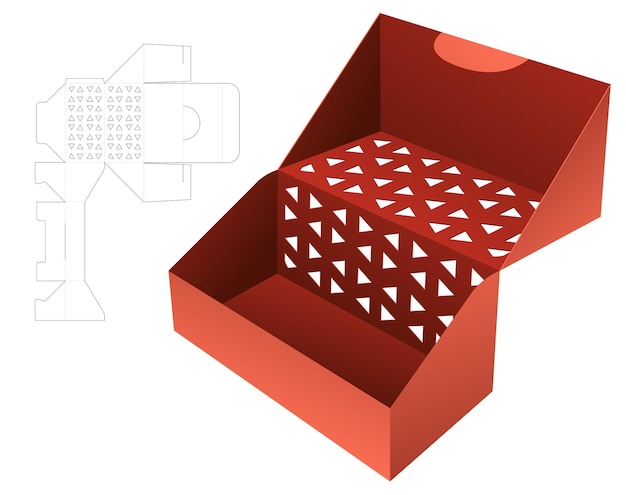 Packaging box die cut template and 3D mockup