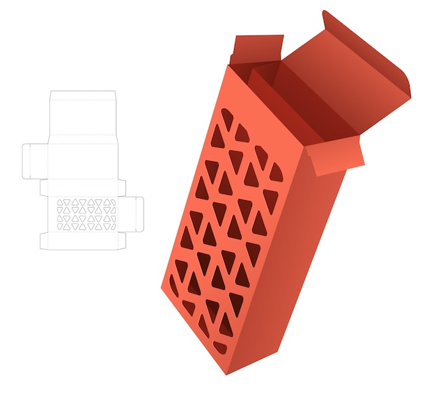 Шаблон высечки упаковочной коробки и 3D-макет