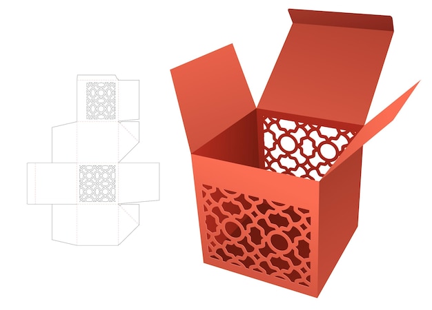 packaging box die cut template and 3D mockup