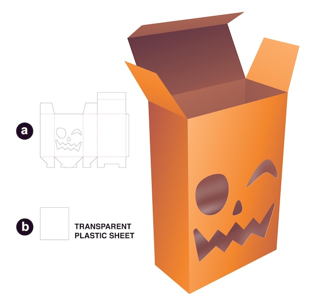 packaging box die cut template and 3D mockup
