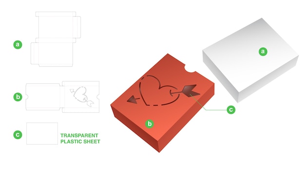 Packaging box die cut template and 3d mockup