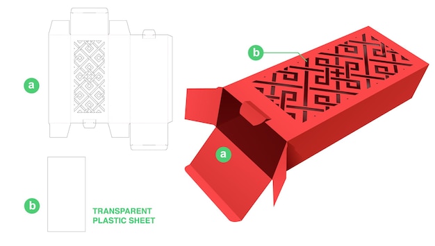 packaging box die cut template and 3D mockup