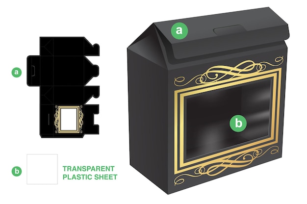 포장 상자 다이 컷 템플릿 및 3D 모형