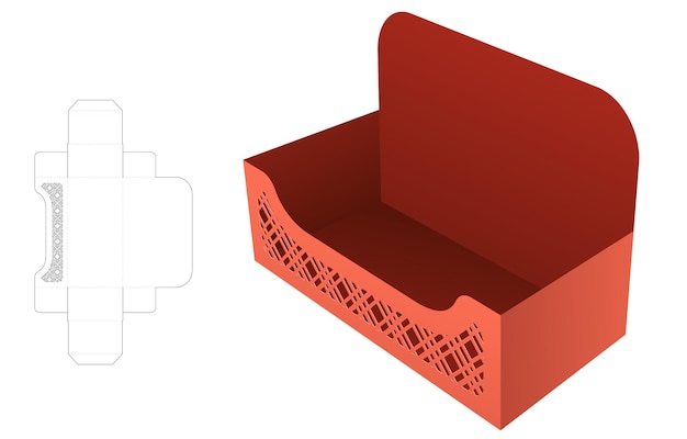 包装箱の型抜きテンプレートと 3d モックアップ