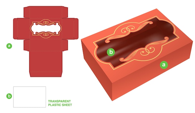 포장 상자 다이 컷 템플릿 및 3d 모형