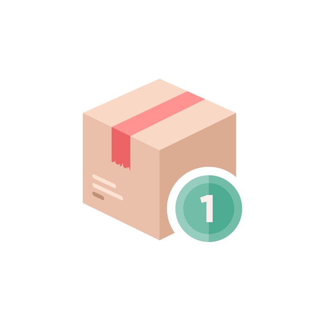 Vector packaging box icon flat design