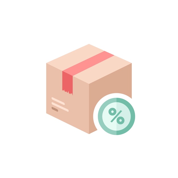 Vector packaging box icon flat design