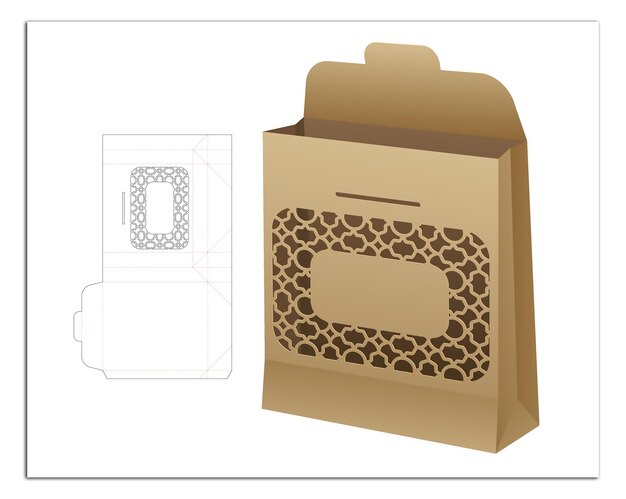 Packaging box with rope hole die cut template design