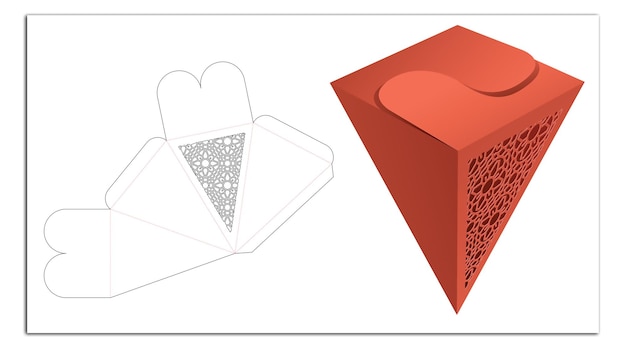 Упаковка коробки с веревкой отверстие вырезать шаблон макет дизайна