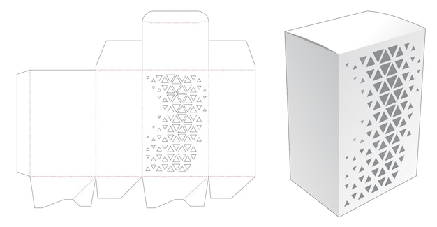 스텐실 삼각형 컷 템플릿이있는 포장 상자
