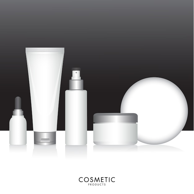 Packaging cosmetic beauty products in vector