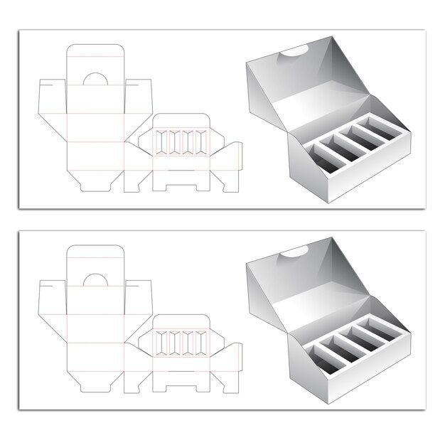 packaging with stenciled crown die cut template