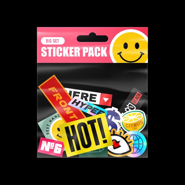 Packaging with stickers