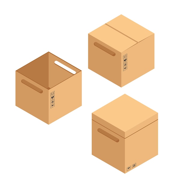 ベクトル 包装箱ベクトル等尺性無料ベクトル