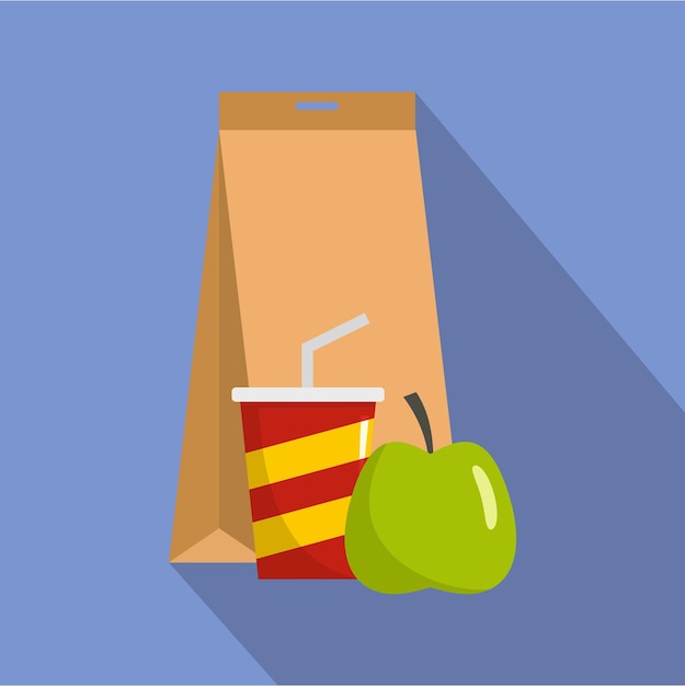 Vector packed lunch icon flat illustration of packed lunch vector icon for web