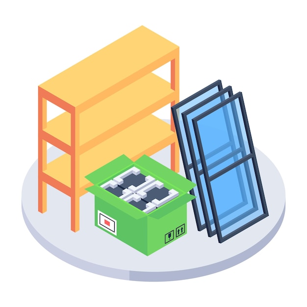 packing up isometric style icons
