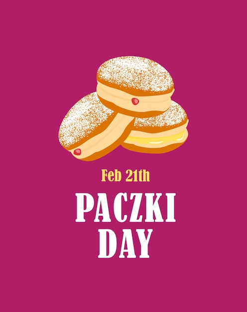 Paczki day banner on purple background