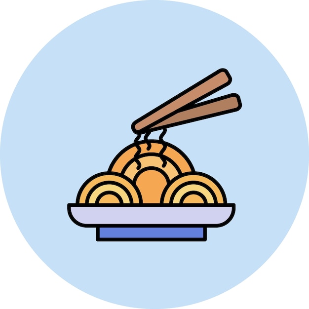 Vector pad thai flat illustration