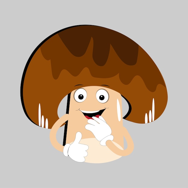 Paddenstoel cartoon personage in verschillende gebaren Set illustratie paddenstoel mascotte