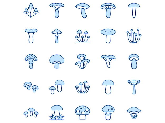 paddenstoelen duotone iconen