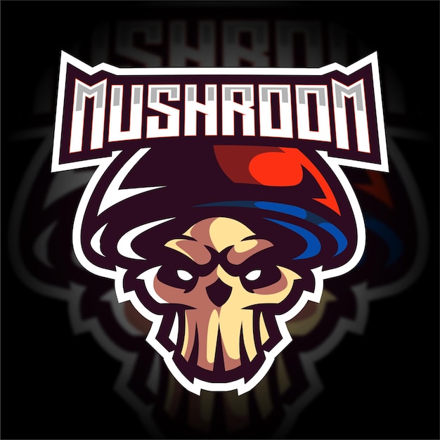 Paddestoel mascotte gaming-logo