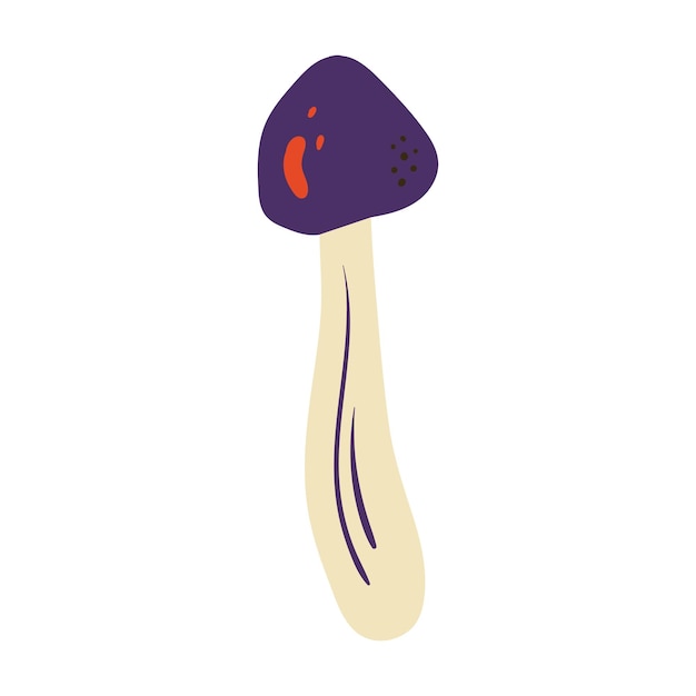 Paddestoel vectorillustratie met doodles op het thema van gezellige herfst Een schattig element voor wenskaarten posters stickers en seizoensgebonden ontwerp geïsoleerd op een witte achtergrond