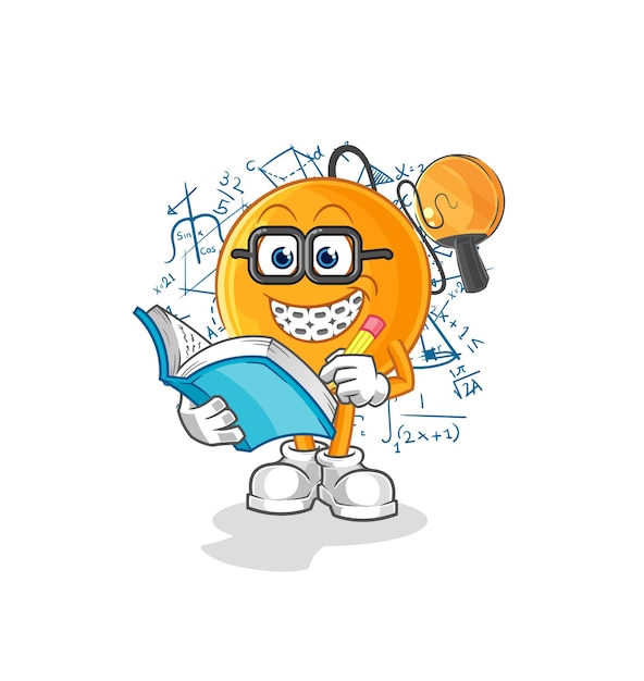 Paddle bal geek cartoon cartoon mascotte vector