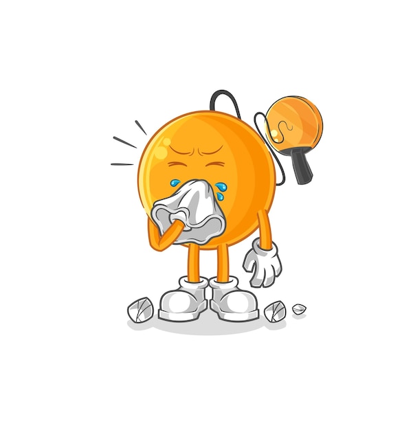 Paddle ball blowing nose character cartoon mascot vector