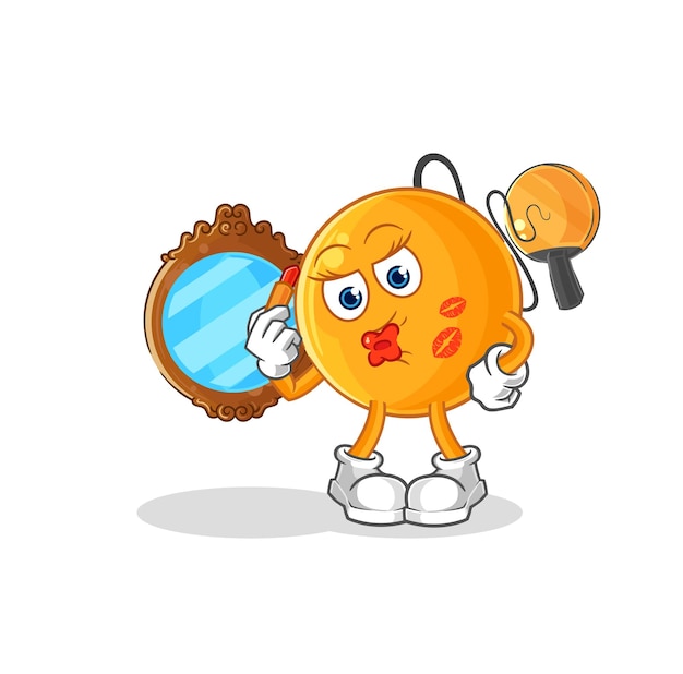 Paddle ball make up mascot cartoon vector