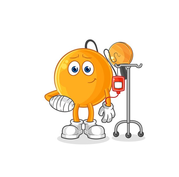 Paddle ball sick in IV illustration character vector