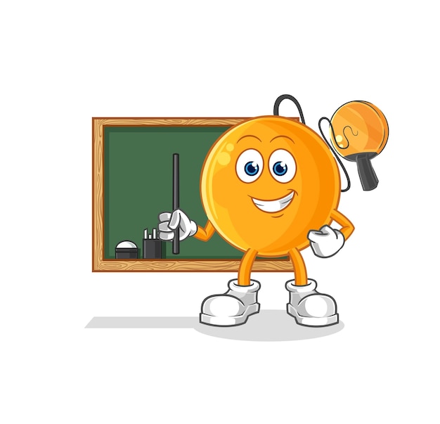 Paddle ball teacher vector cartoon character