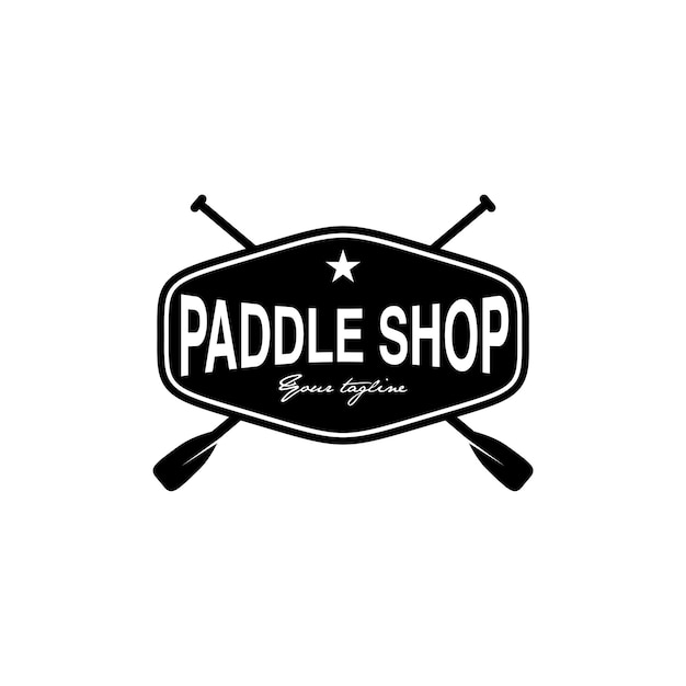 Paddle board shop badge vector logo design