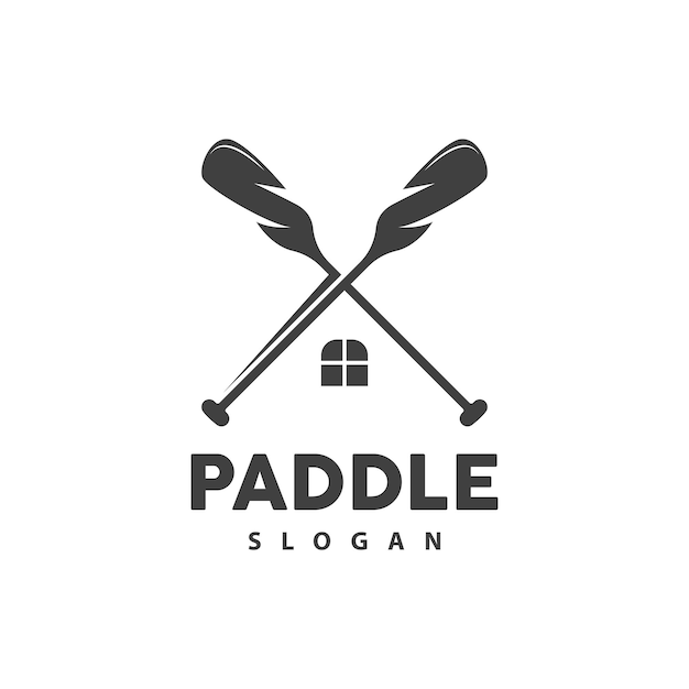 Paddle Logo Boot Paddle Vector Gekruiste Paddle Pictogram Illustratie Symbool Eenvoudig Ontwerp