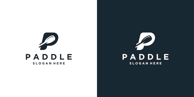 Vector paddle-logo-ontwerp met letter p