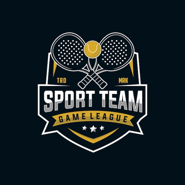 Vector paddle tennis sport graphic template. paddle ball icon game tournament illustration.