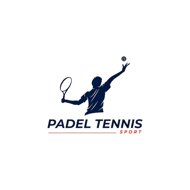 Vector paddle tennis sport silhouette logo ontwerpen template