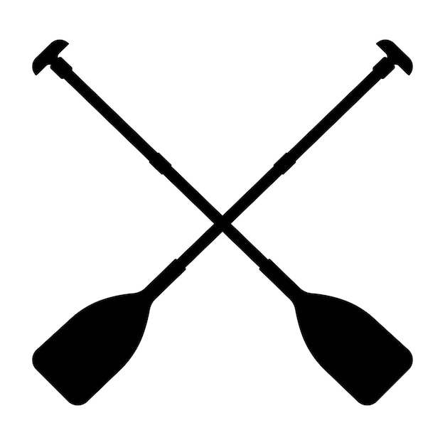 Paddles Silhouette, Kayak, Canoe Paddles Illustration