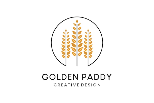 Paddy logo-ontwerp met minimalistische concept paddy vectorillustratie