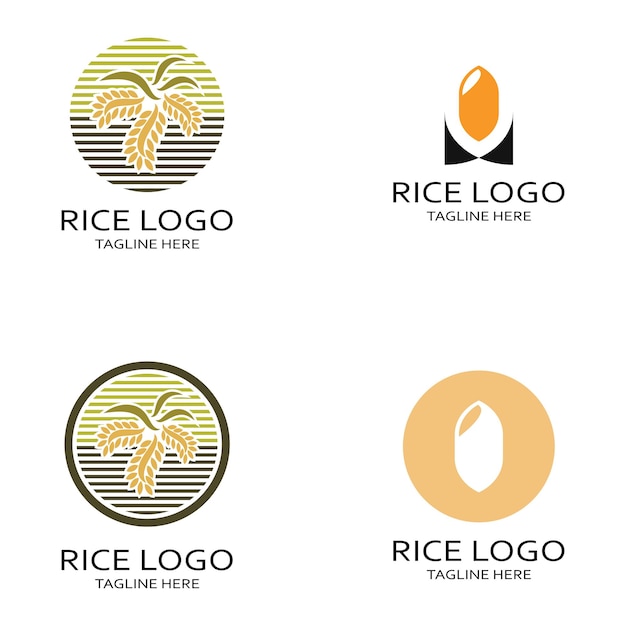 Paddy plant logorice graan logo rijst natuurlijk met modern minimalistisch concept abstracte eenvoudige vector
