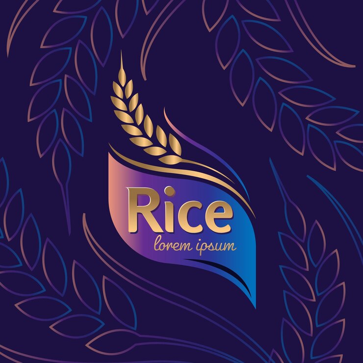 Vector paddy rice premium organic natural product banner logo vector design